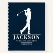 Marine Blue Personnalisé Monogram Golf Journal (Devant)
