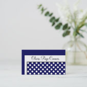 Marine Blue Polka Dot Cartes de visite professionn (Debout devant)