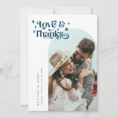 Marine Blue Retro Amour & Merci White Arch Mariage (Devant)