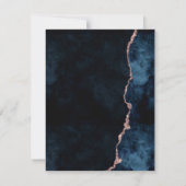Marine Blue & Rose Gold Agate Mariage Invitations (Dos)