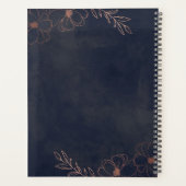 Marine Blue & Rose Gold Foil Enregistrer la date M (Dos)