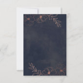 Marine Blue & Rose Gold Foil Mariage Chic RSVP Rép (Dos)