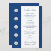 Marine Blue Sand Dollars Mariage Menu Modèle (Devant / Derrière)