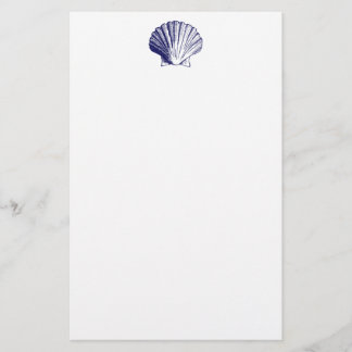 Marine Blue Seashell papeterie