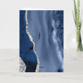 Marine Blue Silver Agate Mariage Merci Cartes (Dos)