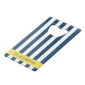 Marine Blue Stripes, Motif rayé, Votre nom (Dos Angle)