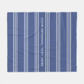 Marine Blue Stripes texte personnalisé couvertures (Devant (Horizontal))