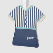 Marine Blue Stripes Turquoise Trim Athletic Tennis (devant)