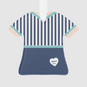 Marine Blue Stripes Turquoise Trim Athletic Tennis (dos)