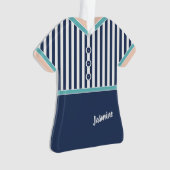 Marine Blue Stripes Turquoise Trim Athletic Tennis (devant)