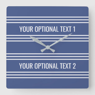 Marine Blue Strips horloge murale personnalisée