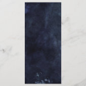 Marine Blue Watercolor & Rose Gold Mariage Menu (Dos)