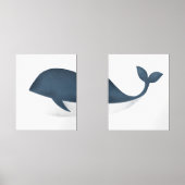 Marine Blue Watercolor Whale Beach Nursery (Recto)