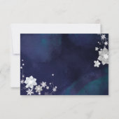 Marine Blue & White Floral Winter Wedding RSVP (Dos)