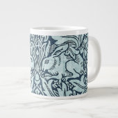 Marine Blue White Rabbit William Morris Coffee Mug (Devant droit)