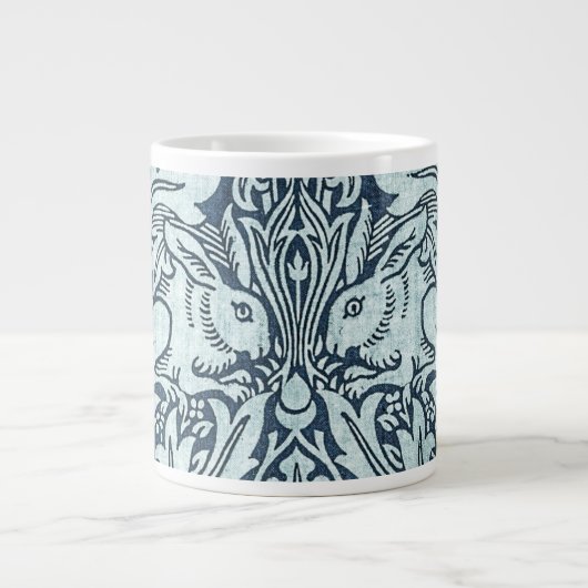 Marine Blue White Rabbit William Morris Coffee Mug (Devant)