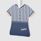 Marine Blue & White Stripes Athletic Tennis Outfit (devant)