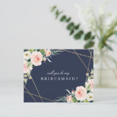 marine & blush floral serez-vous ma carte de demoi (Debout devant)