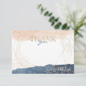 Marine Blush Gold Merci carte de note (Debout devant)