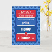 Marine Boot Camp Personalize Name Afstuderen Congr Kaart (Gele Bloem)