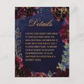 Marine Bordeaux Détails du Faire-part de mariage (Devant)