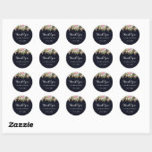 Marine Botanische Dank U Trouwsticker Ronde Sticker (Vel)