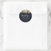 Marine Botanische Dank U Trouwsticker Ronde Sticker (Tas)