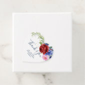 Marine Bourgondië en Blush Bloemen Bruiloft Bedankjes Labels (In situ)