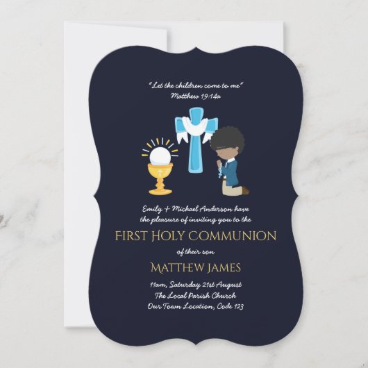 Marine BOYS First Holy Communion Invitations (Devant)