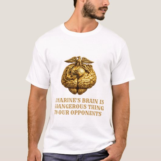 Marine Brain Power Dangerous Mind Military T-shirt (Devant)