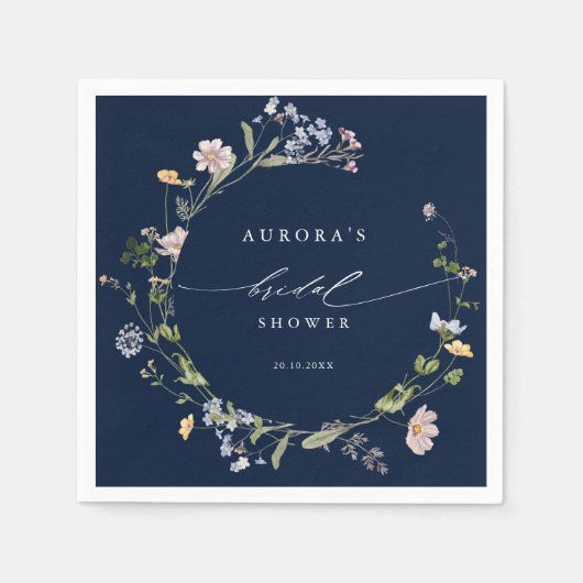 Marine bruidsmeisjeslunch in een weide met voorjaa servet (Voorkant)