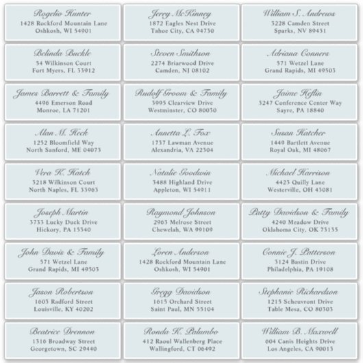  marine bruiloft gast adres sticker (Voorkant)