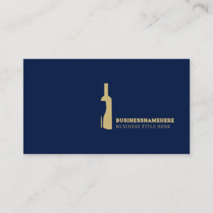Marine Bruine Wijn Glas Fles Restaurant Visitekaartje