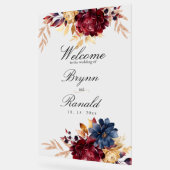 Marine Burgundy Automne Aquarelle Florale (Angle)