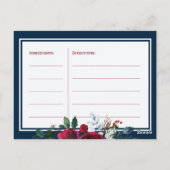 Marine burgundy mariée florale pour être la carte  (Dos)