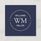 Marine carrée moderne initiale circulaire - carte (Devant)