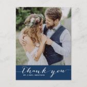Marine | Carte postale verticale Mariage de script (Devant)