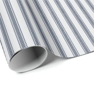 Marine chevrons tikkende strepen op lichtgrijs cadeaupapier