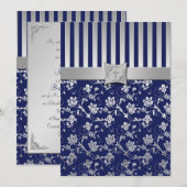 Marine chrétienne et invitation florale argentée (Devant / Derrière)