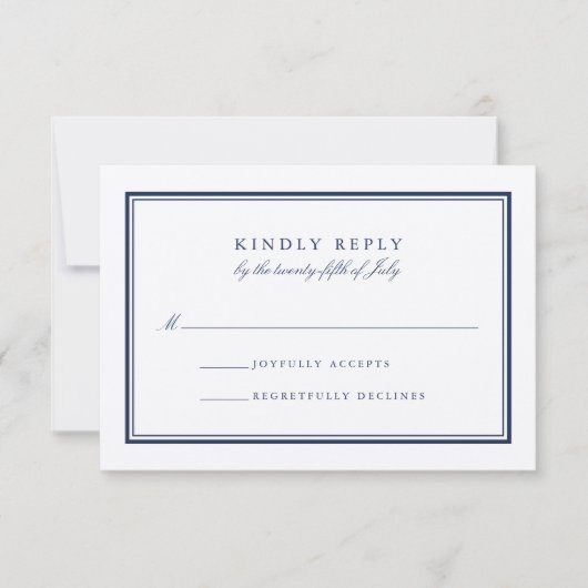 Marine classique et RSVP blanc (Devant)