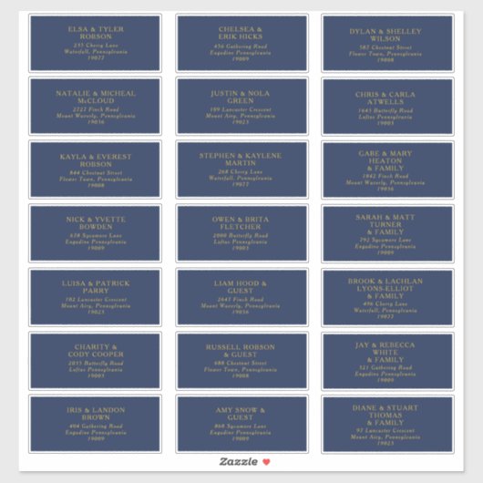 Marine classique | Étiquettes de adresse d'invité  (Feuille)