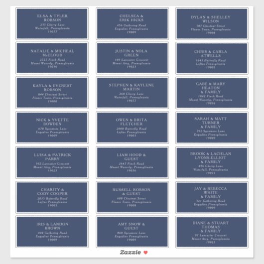 Marine classique | Étiquettes de adresse d'invités (Feuille)