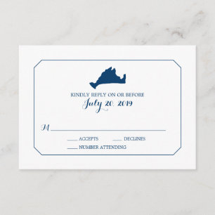 Marine Classique Marthas Vignoble Carte Mariage RS