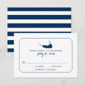 Marine Classique Nantucket Island Carte Mariage RS (Devant / Derrière)