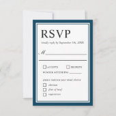 Marine classique simple et mariage blanc RSVP (Devant)