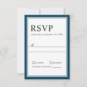 Marine classique simple et mariage blanc RSVP