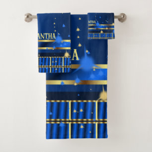 Marine Contemporaine Et Royal Blue Gold Géométriqu