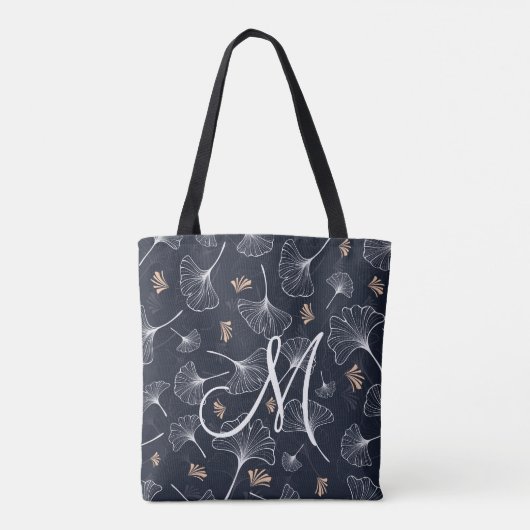 Marine Coral Ginkgo Monogramme Sac fourre-tout (Dos)