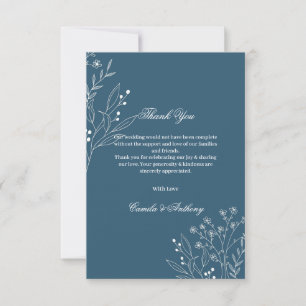 Marine Corner Floral Boho Bruiloft Bedankkaart
