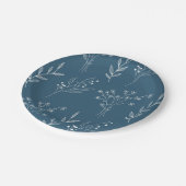 Marine Corner Floral Boho Bruiloft Papieren Bordje (Gekanteld)